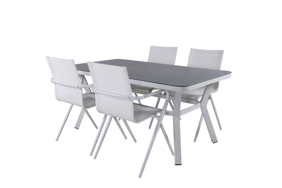 Virya & Alina Spisebord 160 x 90 + Spisestole Hvid