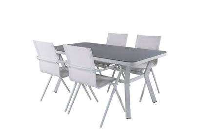 Virya & Alina Spisebord 160 x 90 + Spisestole Hvid