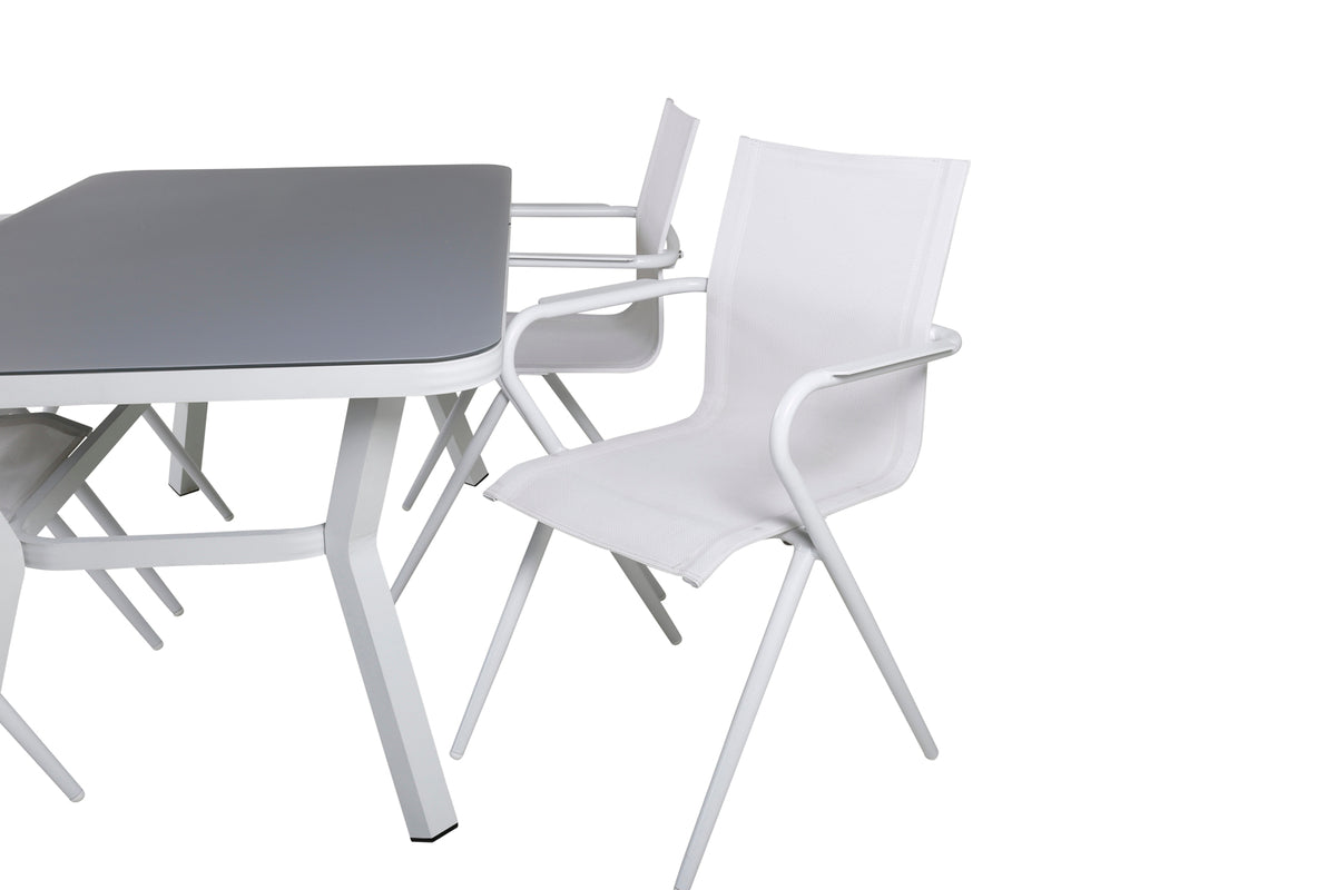 Virya & Alina Spisebord 160 x 90 + Spisestole Hvid