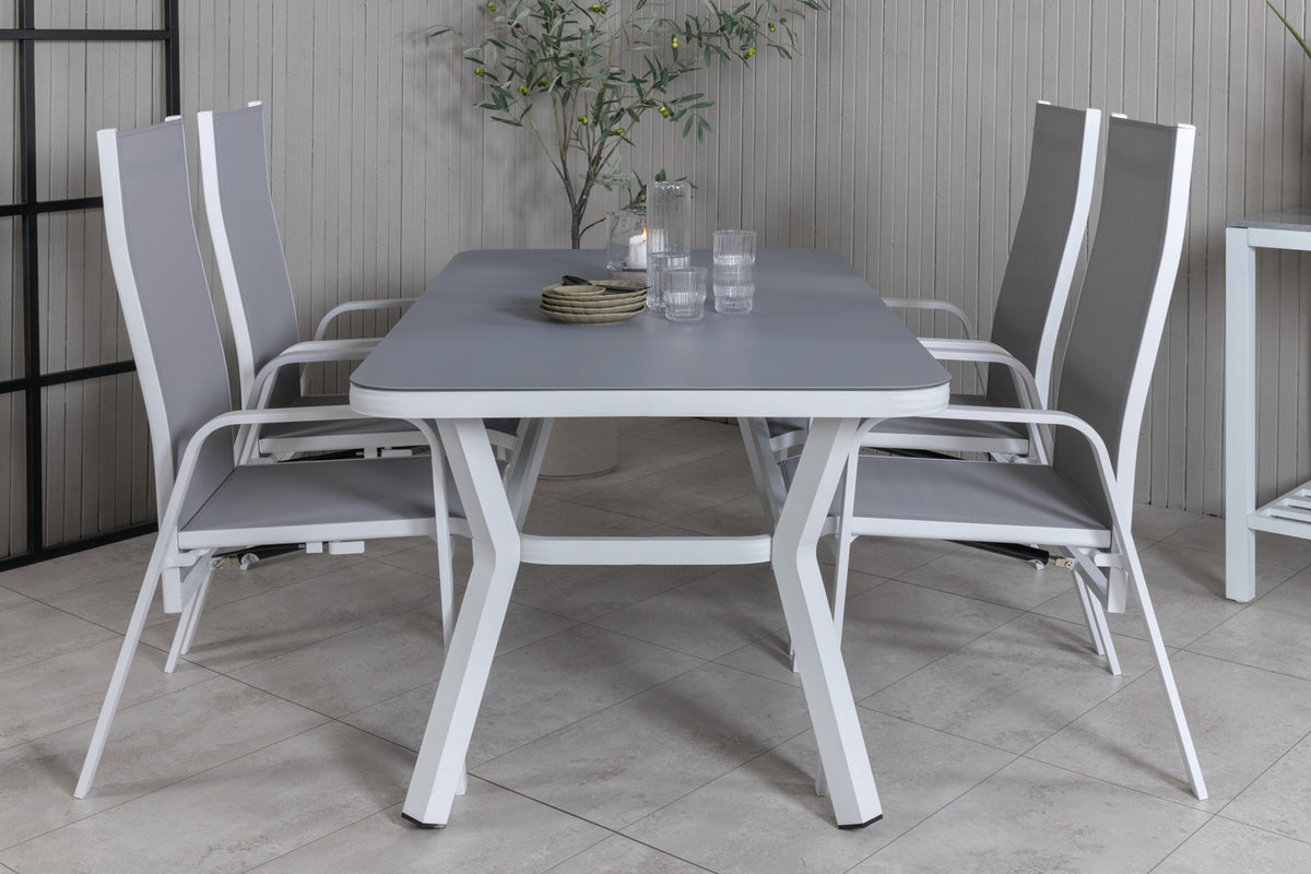 Virya & Copacabana Spisebord 160 x 90 + Reclinerstole Grå