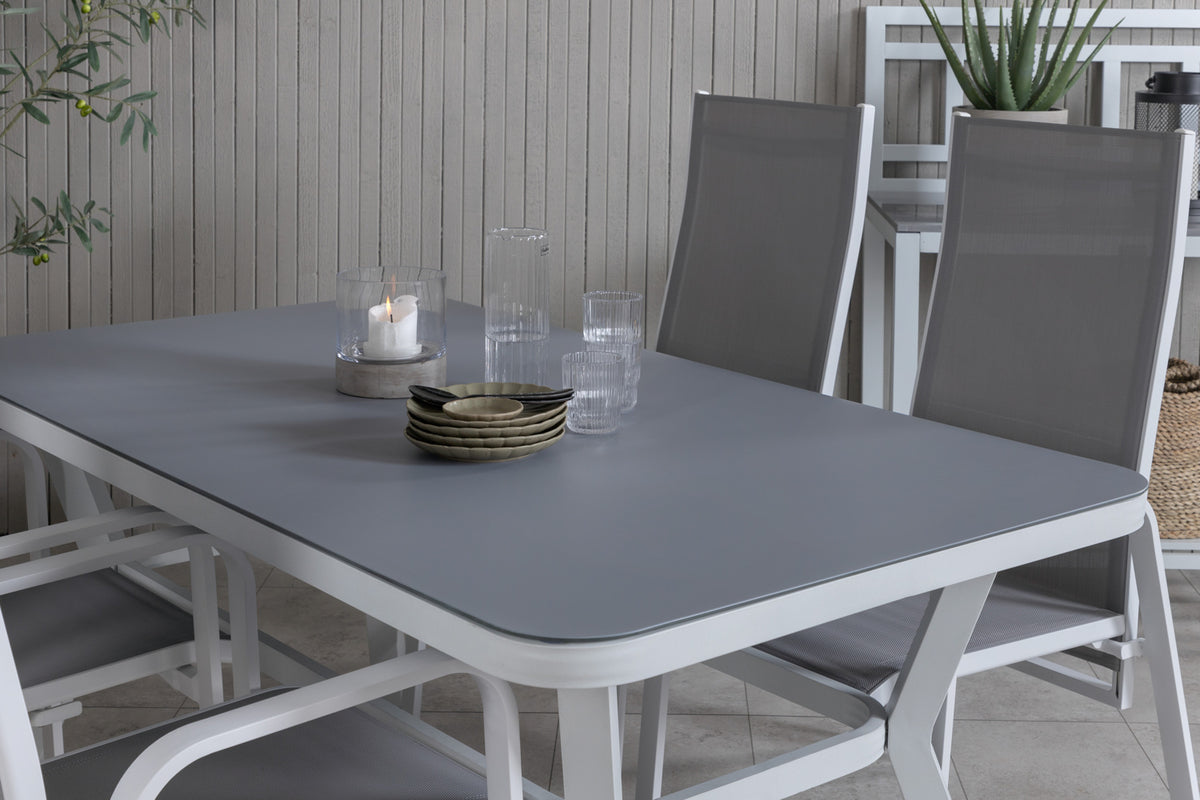 Virya & Copacabana Spisebord 160 x 90 + Reclinerstole Grå