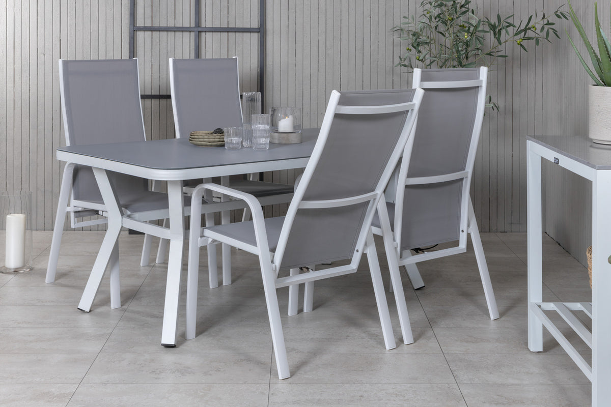 Virya & Copacabana Spisebord 160 x 90 + Reclinerstole Grå