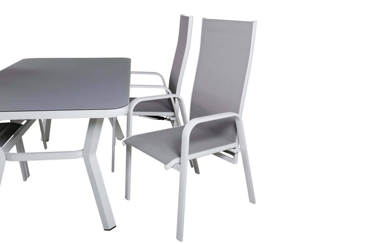 Virya & Copacabana Spisebord 160 x 90 + Reclinerstole Grå