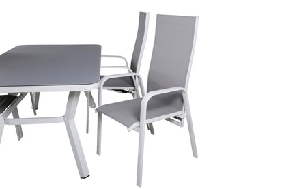 Virya & Copacabana Spisebord 160 x 90 + Reclinerstole Grå