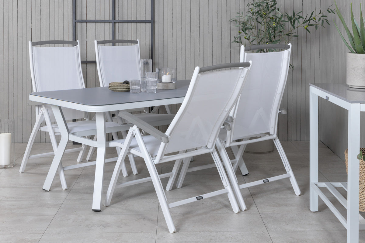 Virya & Albany Spisebord 160 x 90 + Positionsstole Hvid