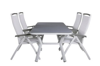 Virya & Albany Spisebord 160 x 90 + Positionsstole Hvid