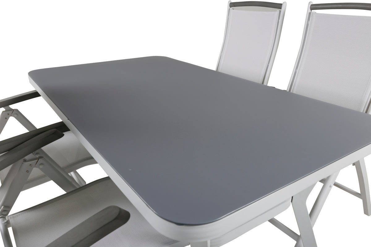 Virya & Albany Spisebord 160 x 90 + Positionsstole Hvid