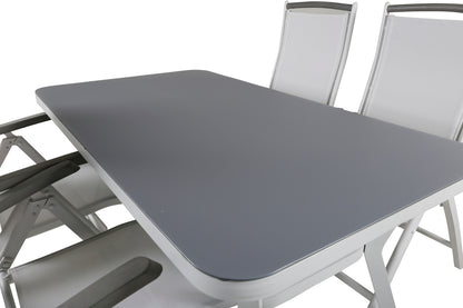 Virya & Albany Spisebord 160 x 90 + Positionsstole Hvid