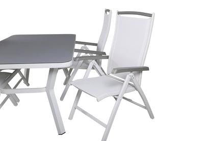 Virya & Albany Spisebord 160 x 90 + Positionsstole Hvid