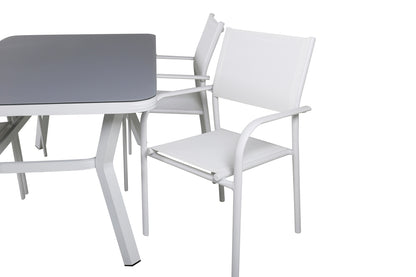 Virya & Santorini Spisebord 160 x 90 + Spisestole Hvid