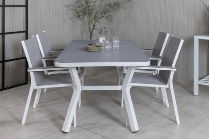 Virya & Parma Spisebord 160 x 90 + Spisestole Grå