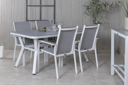 Virya & Parma Spisebord 160 x 90 + Spisestole Grå