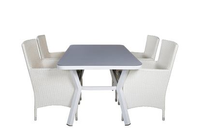 Virya & Malin Spisebord 160 x 90 + Spisestole Hvid