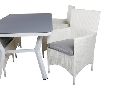 Virya & Malin Spisebord 160 x 90 + Spisestole Hvid