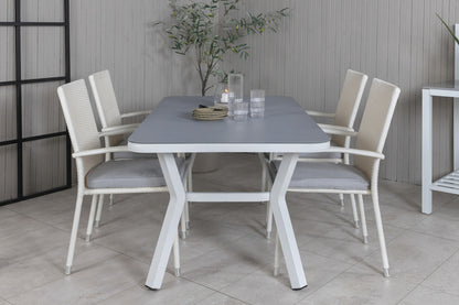 Virya & Anna Spisebord 160 x 90 + Spisestole Hvid