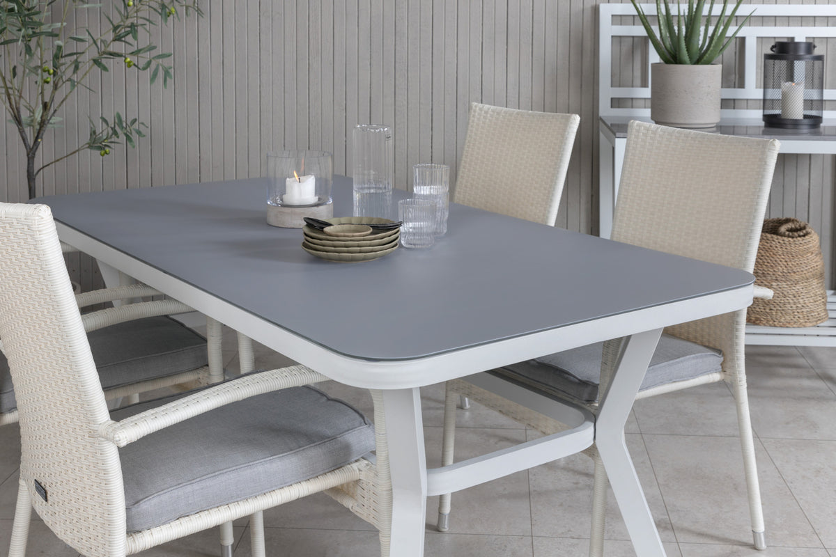 Virya & Anna Spisebord 160 x 90 + Spisestole Hvid