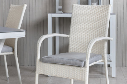 Virya & Anna Spisebord 160 x 90 + Spisestole Hvid