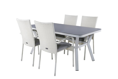 Virya & Anna Spisebord 160 x 90 + Spisestole Hvid