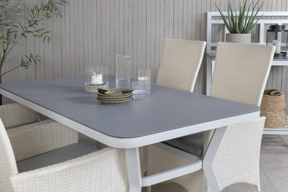 Virya & Padova Spisebord 160 x 90 + Reclinerstole Hvid