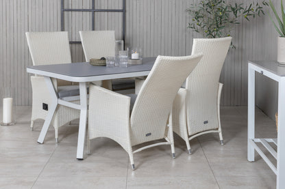 Virya & Padova Spisebord 160 x 90 + Reclinerstole Hvid