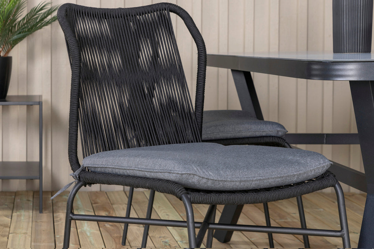 Julian & Virya Spisestole Sort + Spisebord 160 x 91