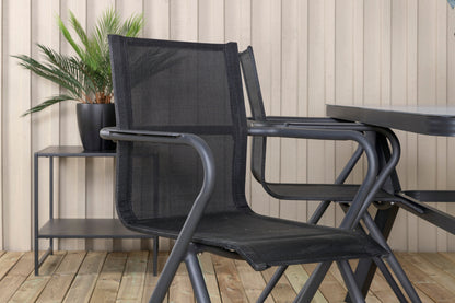 Virya & Alina Spisebord 160 x 91 + Spisebordsstole Sort