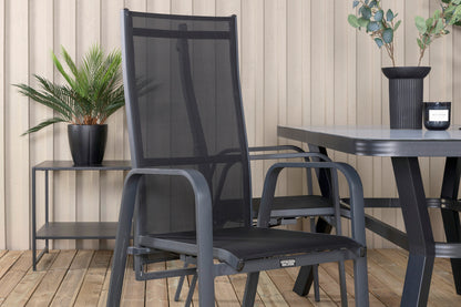 Virya & Copacabana Spisebord 160 x 91 + Reclinerstole Sort