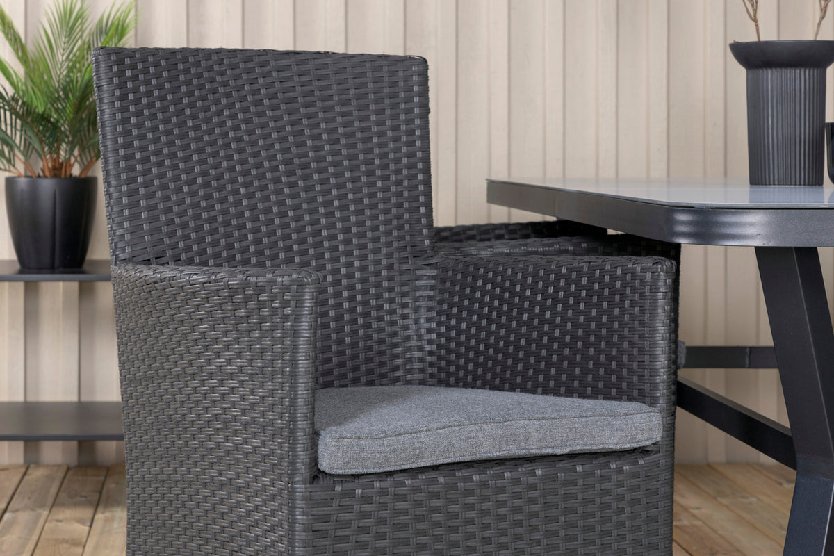 Virya & Malin Spisebord 160 x 91 + Spisebordsstole Sort