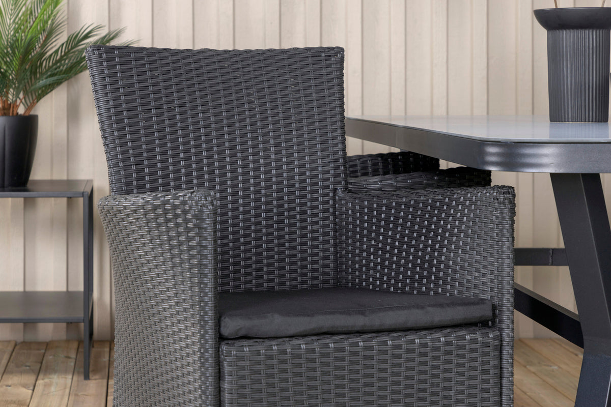 Virya & Knick Spisebord 160 x 91 + Spisestole Sort