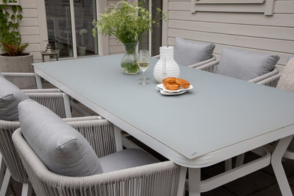 Virya Rektangulært Spisebord 74 x 200 x 100 Hvid + Spisestole 2-pak Grå