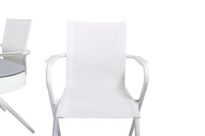 Virya & Alina Spisebord 200x100 + Spisestole Hvid