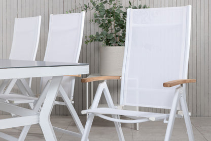 Virya & Panama Spisebord 200x100 + Positionsstole Hvid