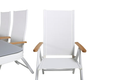 Virya & Panama Spisebord 200x100 + Positionsstole Hvid