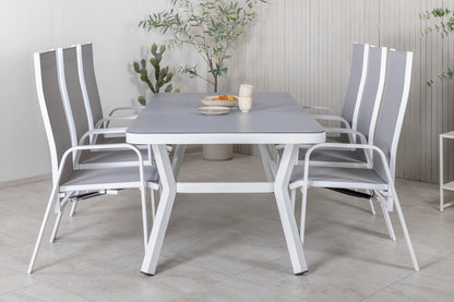 Virya & Copacabana Spisebord 200x100 + Reclinerstole Grå