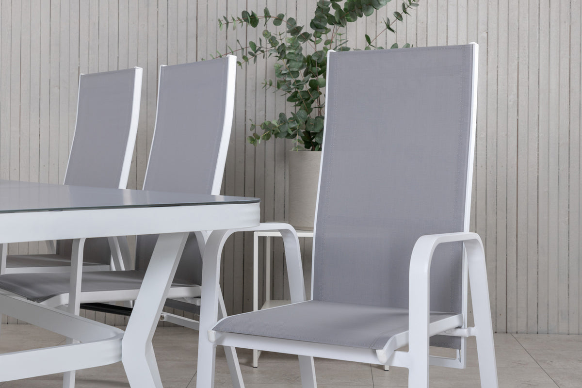 Virya & Copacabana Spisebord 200x100 + Reclinerstole Grå