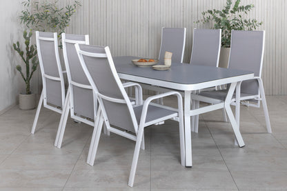 Virya & Copacabana Spisebord 200x100 + Reclinerstole Grå