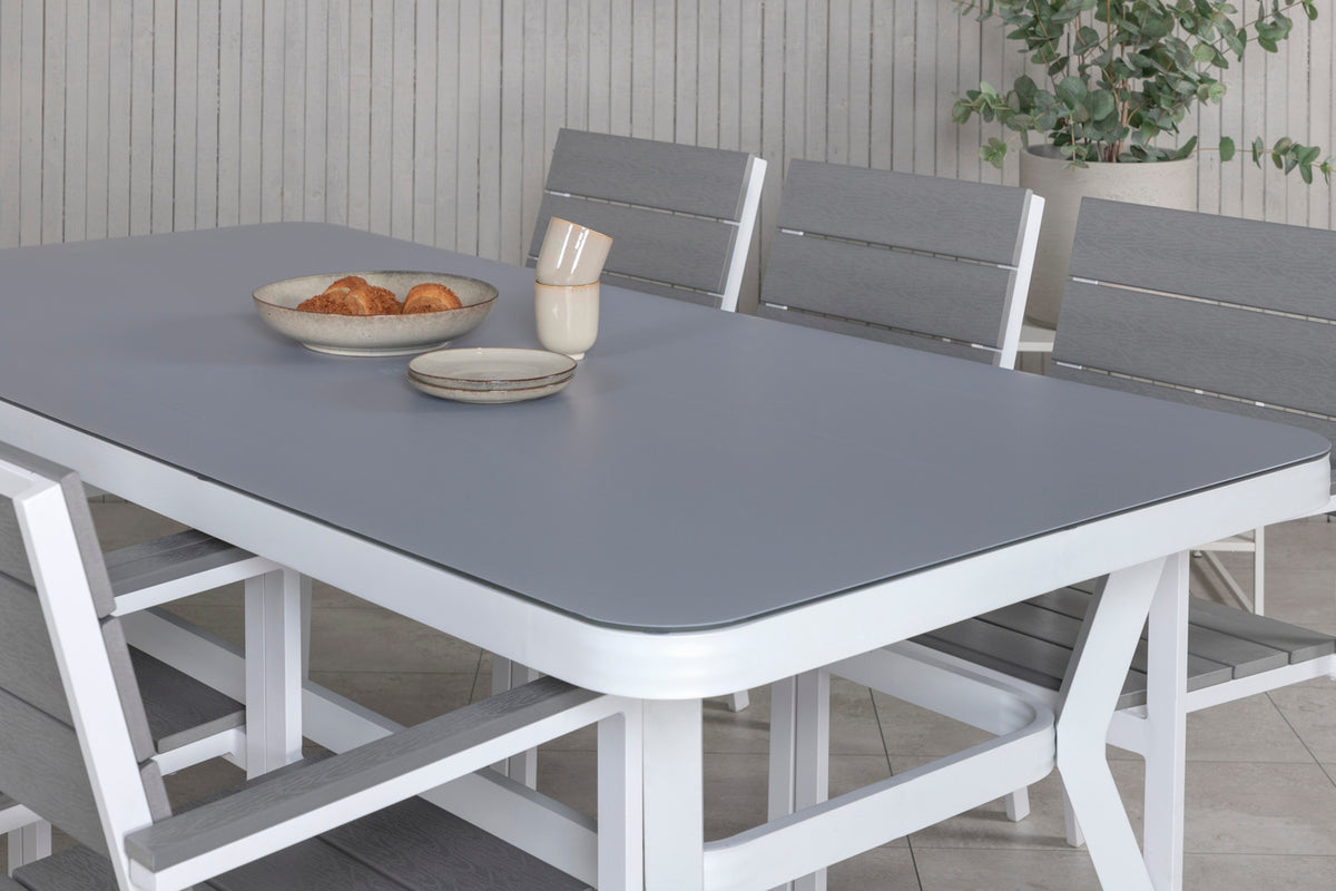 Virya & Levels Spisebord 200x100 + Spisestole Grå