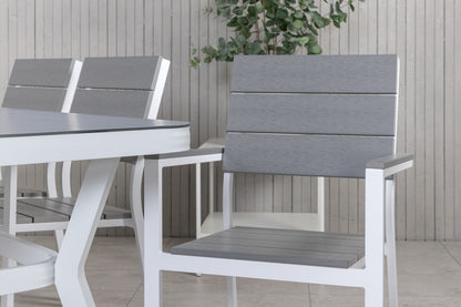 Virya & Levels Spisebord 200x100 + Spisestole Grå