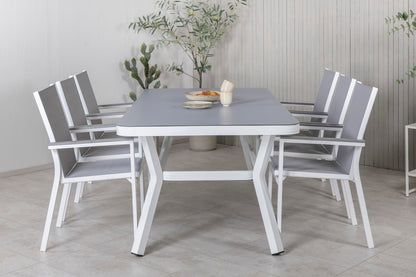 Venture Home Virya & Parma Spisebord 200x100 + Spisestole Grå