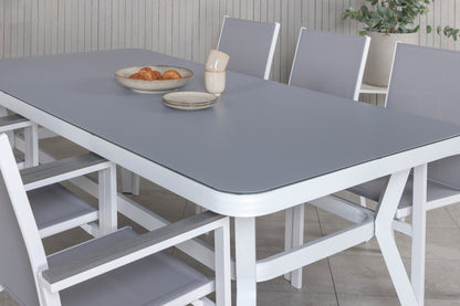 Venture Home Virya & Parma Spisebord 200x100 + Spisestole Grå