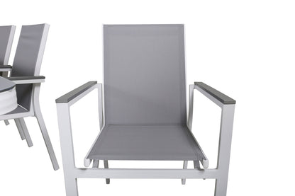 Venture Home Virya & Parma Spisebord 200x100 + Spisestole Grå