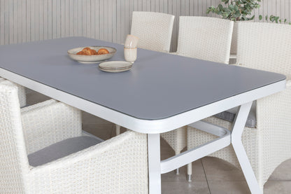 Virya & Malin Spisebord 200x100 + Spisestole Hvid