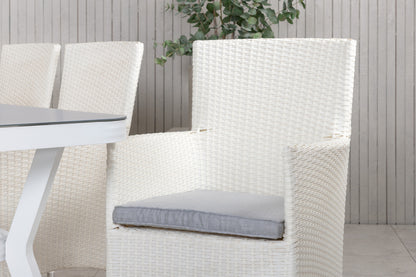 Virya & Malin Spisebord 200x100 + Spisestole Hvid