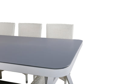 Virya & Malin Spisebord 200x100 + Spisestole Hvid