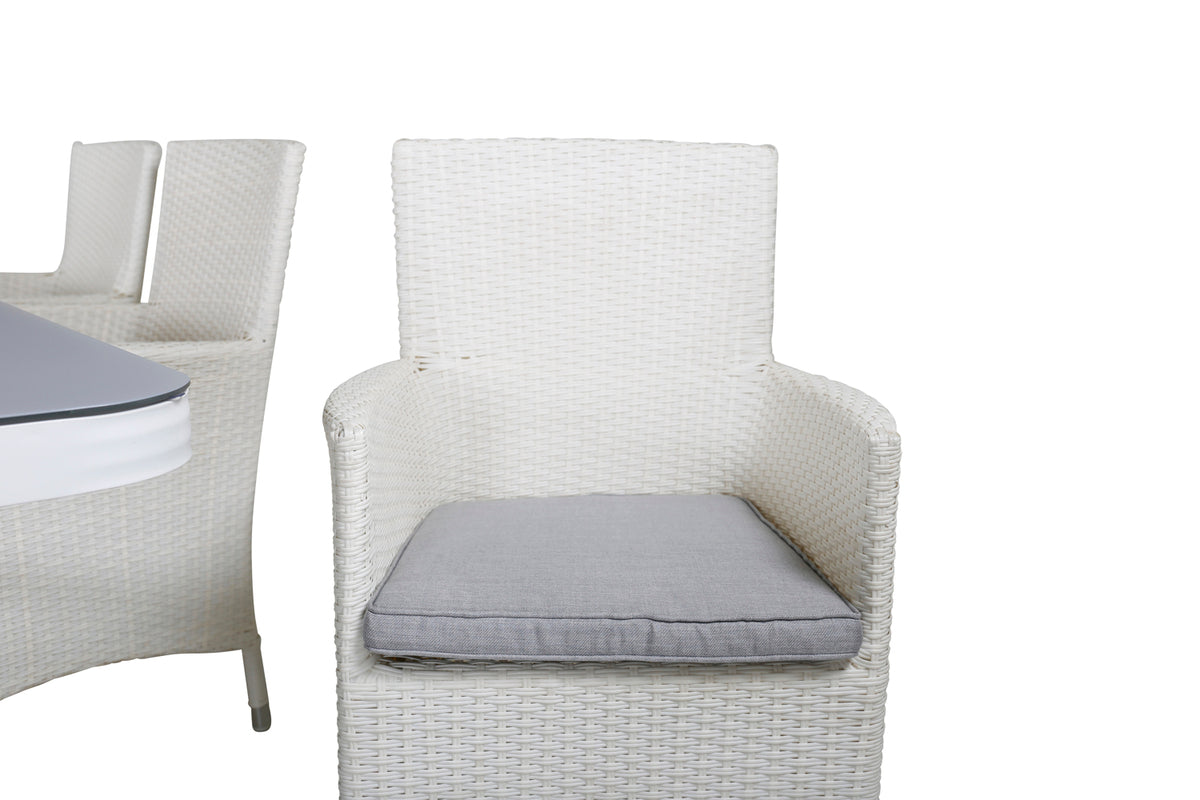 Virya & Malin Spisebord 200x100 + Spisestole Hvid