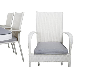 Virya & Anna Spisebord 200x100 + Spisestole Hvid