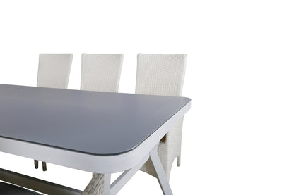 Virya & Padova Spisebord 200x100 + Reclinerstole Hvid