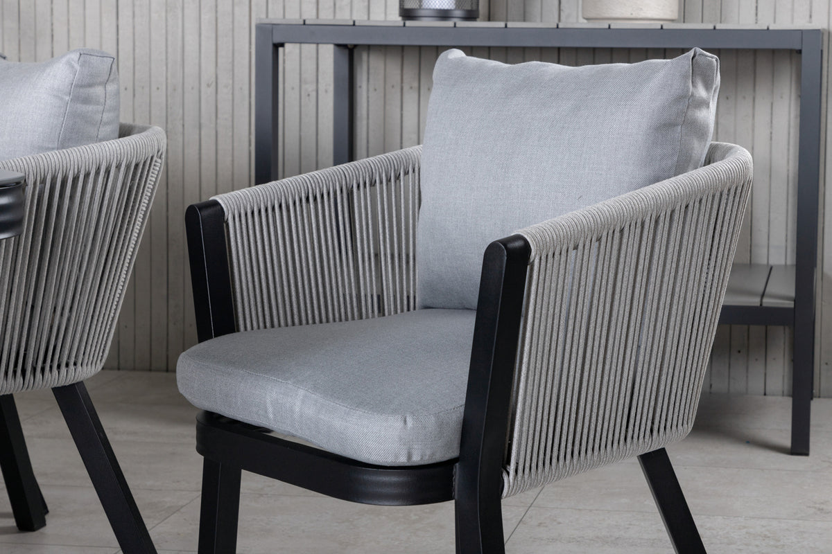 Virya Rektangulære Spisebord 200x100 Sort + Spisestole Sort