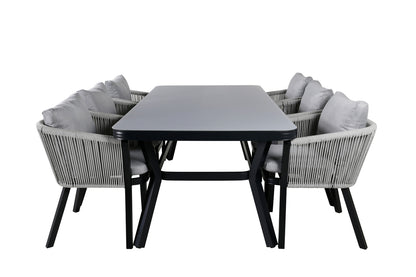 Virya Rektangulære Spisebord 200x100 Sort + Spisestole Sort