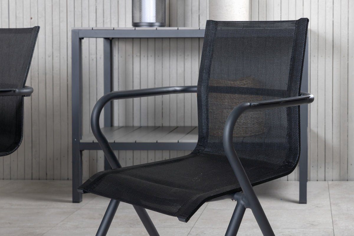 Virya & Alina Spisebord 200x100 + Spisestole Sort